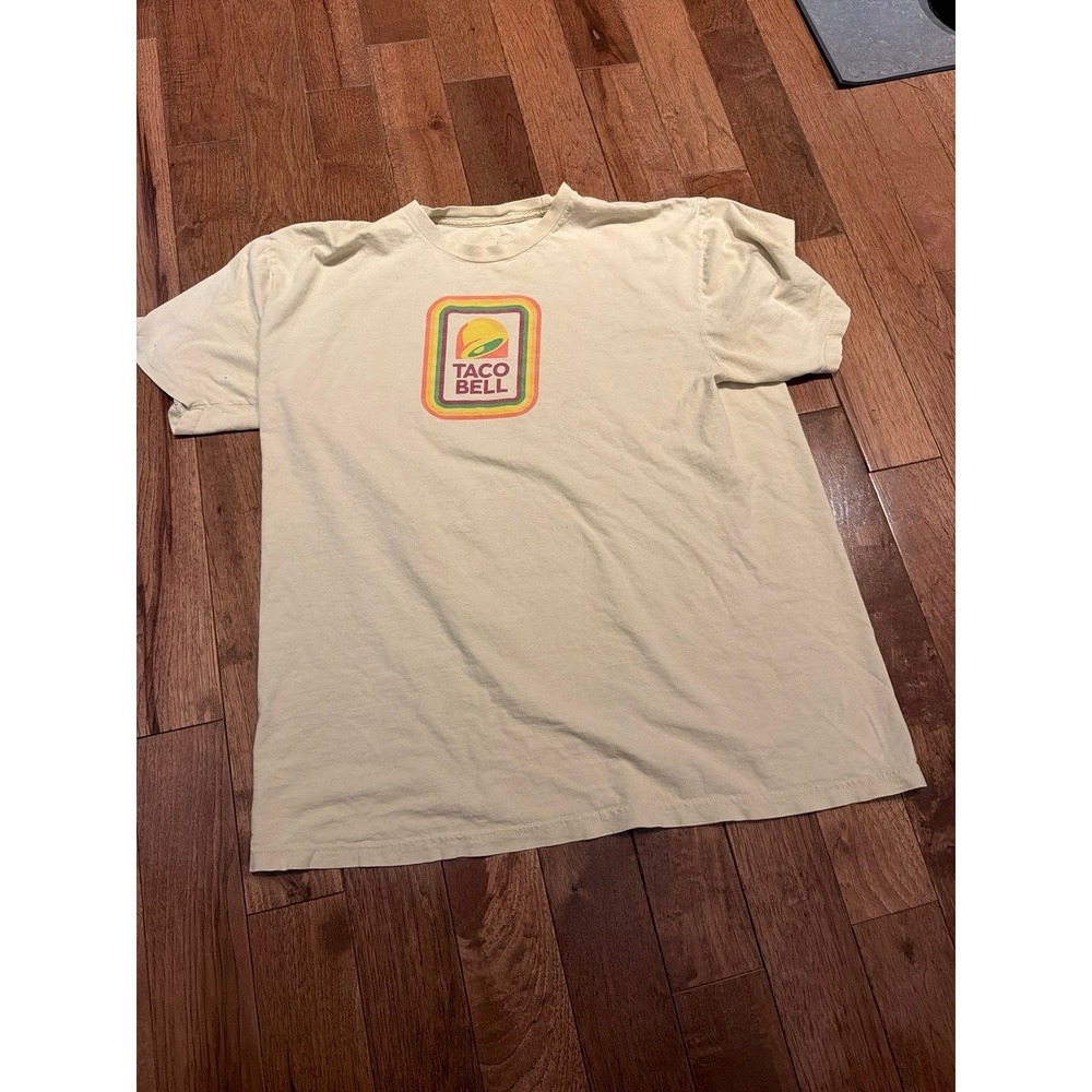 TACO Bell T Shirt Adult 2X Yellow Retro 90s Logo Print Brand Tee 2XL
